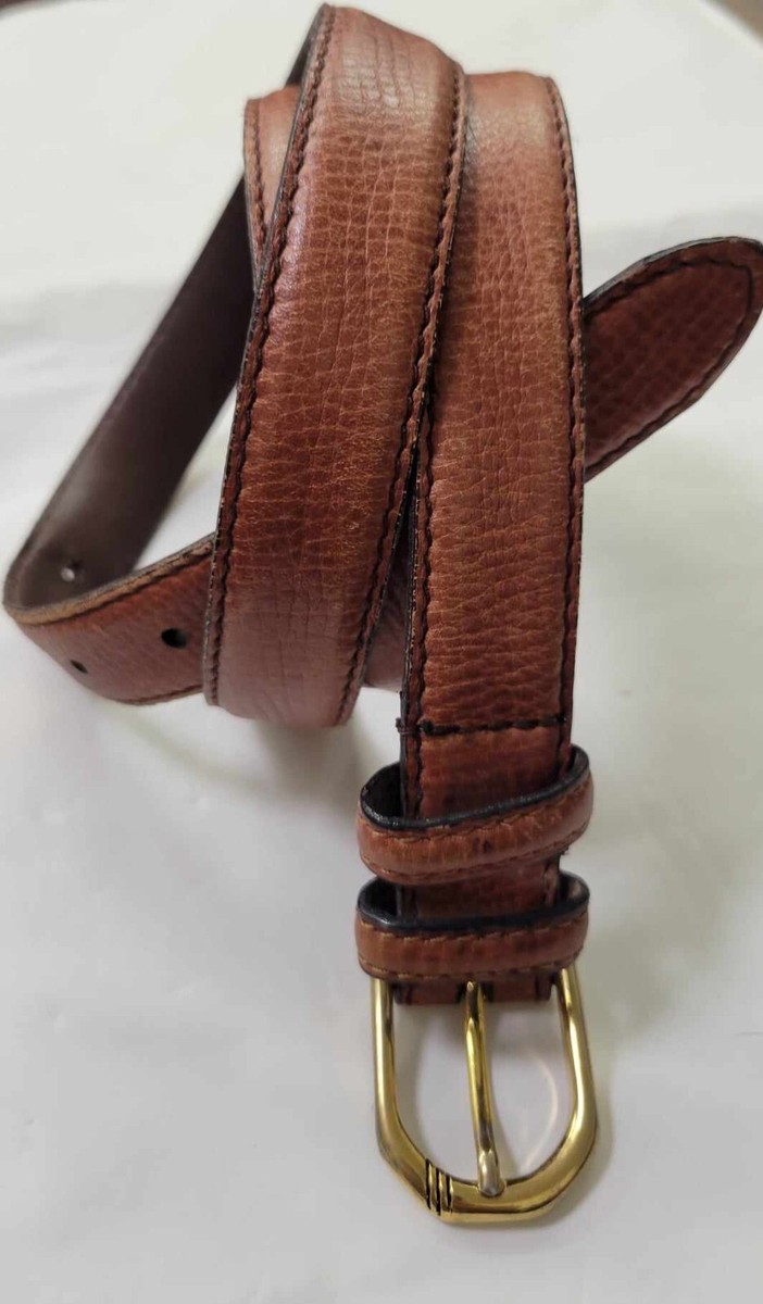 Vintage Christian Dior Leather Dress Belt Brown Men display picture 2
