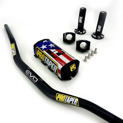 Original "Evo" PRO TAPER Handlebar Fat Bar DIRT BIKE 1 1/8'' Full Set