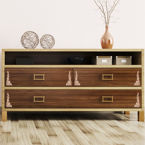 4pcs Unpainted Furniture Corner Applique Craft Wooden Appliques Decoration Decal - Bild 4 von 12