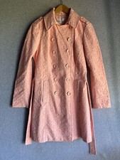 New Ny&co Long Pea Coat Floral Pink Large