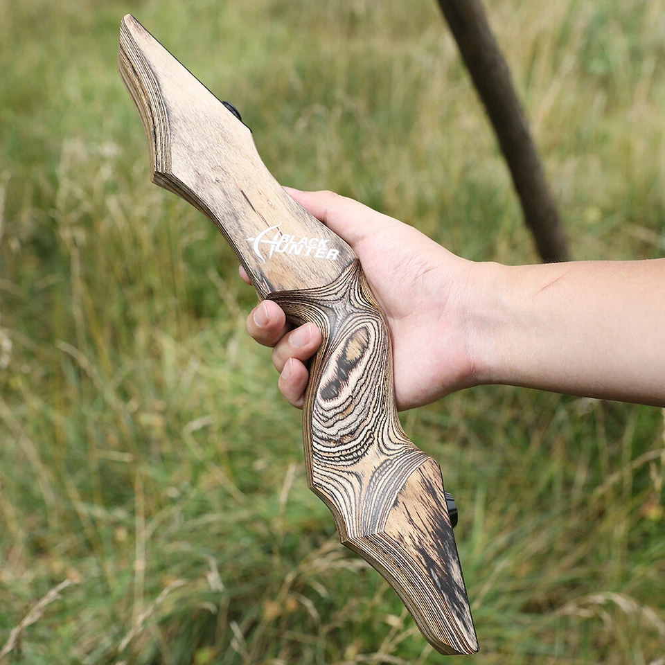 60" Archery Recurve Bow 20-60lbs Takedown Wooden Hunting Bow Target Black Hunter - Image 3 of 4