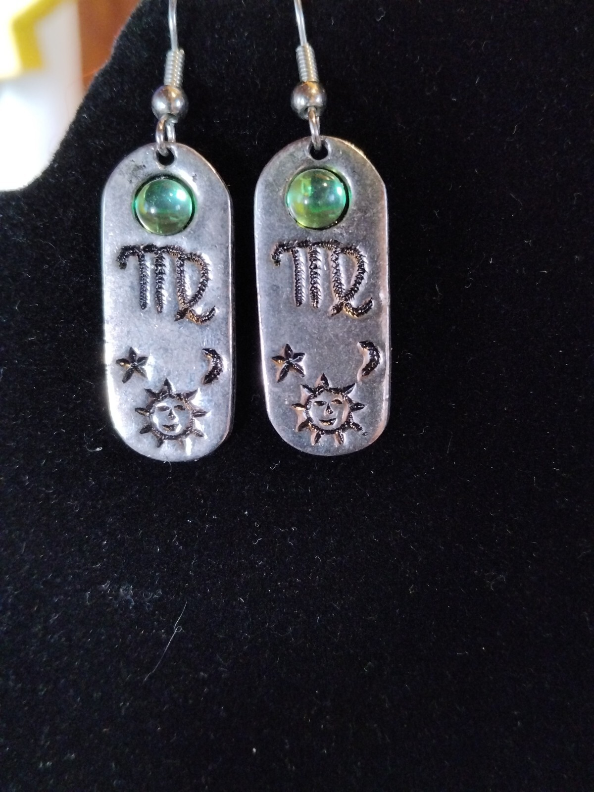 Silvertone Virgo Celestial Earrings/ Birthday - image 2