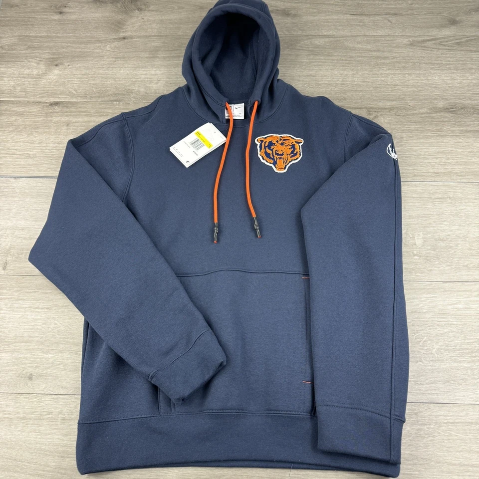 Толстовка с капюшоном мужская Chicago Bears Nike маленькая новая с ценниками большой принт AOP 100 долл. США - Изображение 2 из 4
