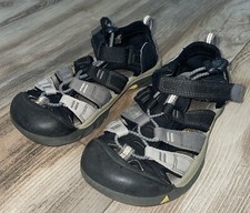 Keen Newport Unisex Sandals Kids Sz 2 Grey Hook  Loop Drawstring Hiking Water