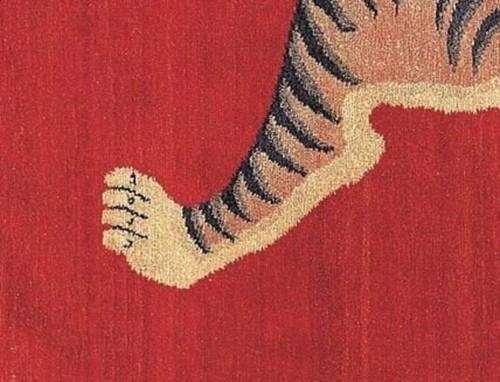 Hand Tufted Tibetan Tiger Rug Sher Khand Rug 100% Newzealand Woolen Area Rugs. - Picture 5 of 5
