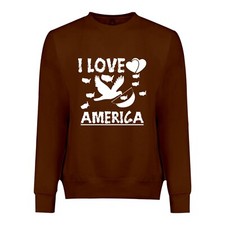 Sudadera I Love America, Sudadera Patriótica América, Sudadera Cuello Redondo