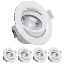 5x 7W LED Scoop Tilt Directional Recessed Ceiling Spotlight Downlight Warm Light