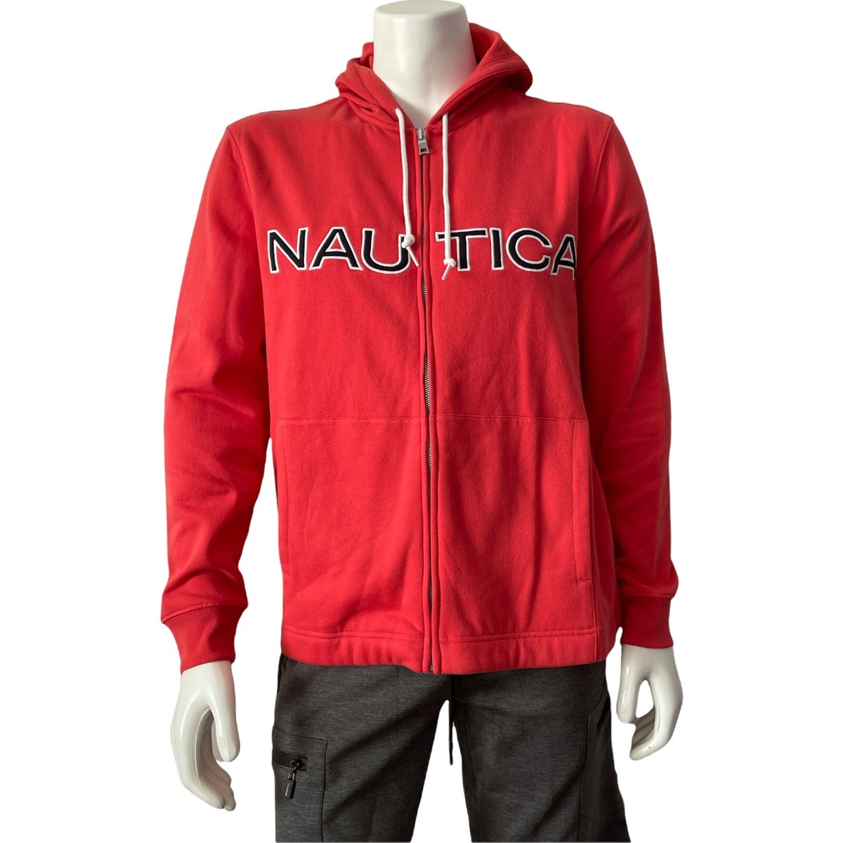 Men's Hoodie Size S NAUTICA 6SR Sailor Red LOGO FULL-ZIP HOODIE | eBay