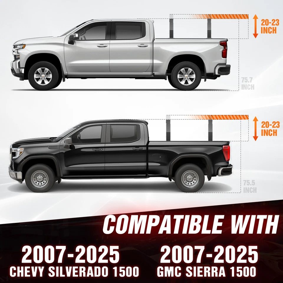 Overland Bed Racks Cargo Carrier for 07-25 Chevy Silverado 1500& GMC Sierra 1500 Foto 2 de 4