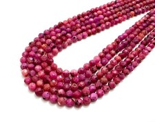 Genuine Red Ruby Beads, Natural Ruby AAA Faceted Round 4mm Gemstone Beads PG56D
