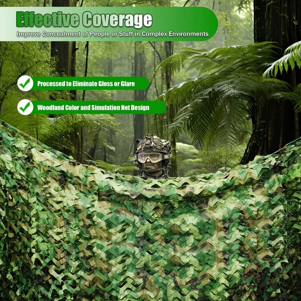 26x26FT Camouflage Net Hunting Camping Camo Netting Large Tactical Cover Net NEW - Image 3 of 4