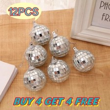 12X Glitter Lighting Ball Decoration Tree Disco Party Decor Mini Mirror Balls