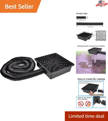 Stormwater Management Kit: 12'' Catch Basin with Up To 16.4ft Flexible Pipe