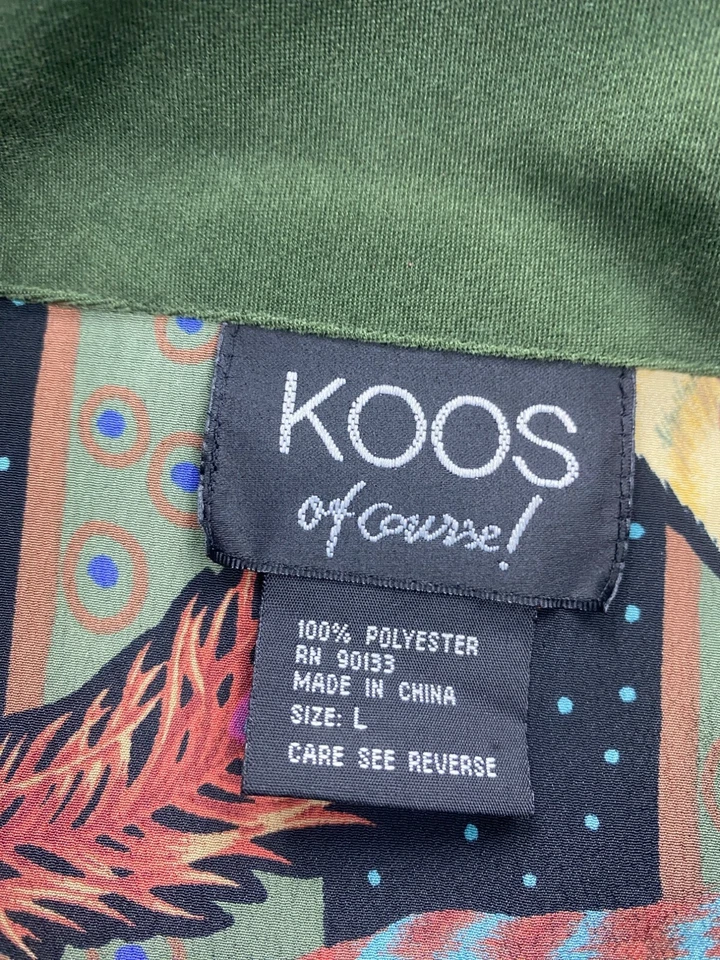 Koos of Course Jacket Women Large Olive Green Faux Suede 1/4 Zip Turtleneck Boho - Image 3 of 4