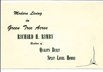 Scarce 1950's Green Tree Acres development brochure, Exeter Twp., Berks Co, Pa.