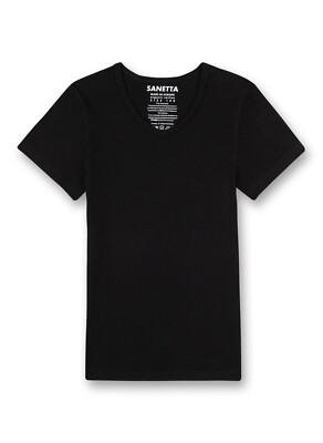 Basic Undershirt 1/2 Sleeve, Black 344685 By Sanetta Size 164-188