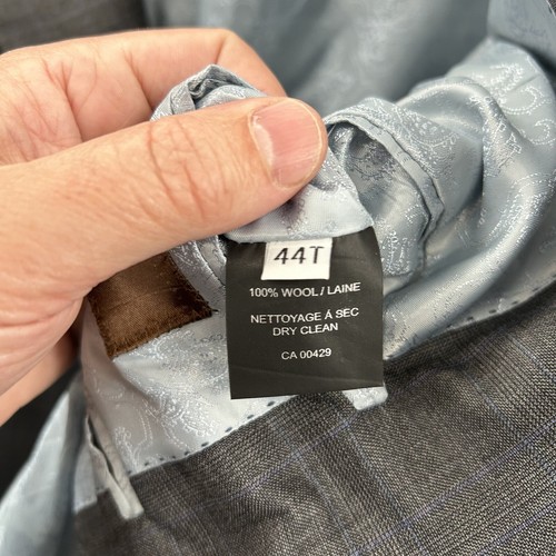 Peter Millar Jacket Mens 44 Tall Gray Plaid Wool Blazer Big NIte Sport Coat * - Picture 10 of 15