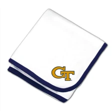 NEW Two Feet Ahead Infant Georgia Tech White/Navy/Gold Blanket, One Size (30x35)