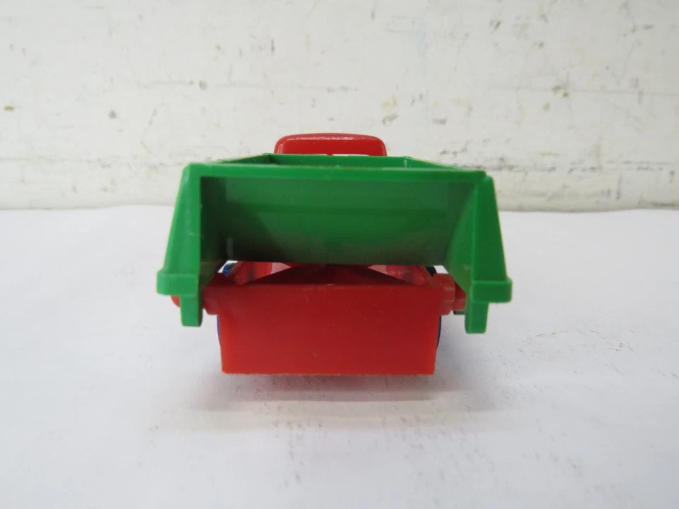 Vintage Hard Plastic Toy Dumper Red Green Dumper Dump Truck Ideal 5.5" - Image 4 of 4
