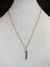 Very cool vintage 'ruler' pendant and 20" gold filled chain necklace