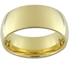 Free Engraving-Tungsten Carbide High Polished Yellow Gold IP Wedding Band Ring