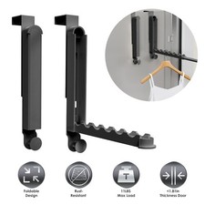 2Pack Over The Door Hangers Drying Organizer Rack Garment Hooks Space-Saving