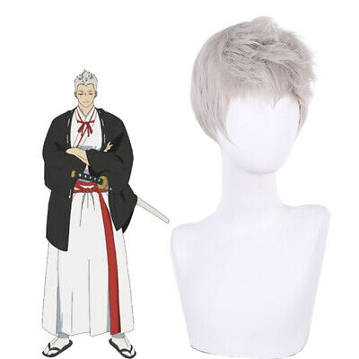 Shin Ikkitousen Asaemon Yamada Sliver Cosplay Wig