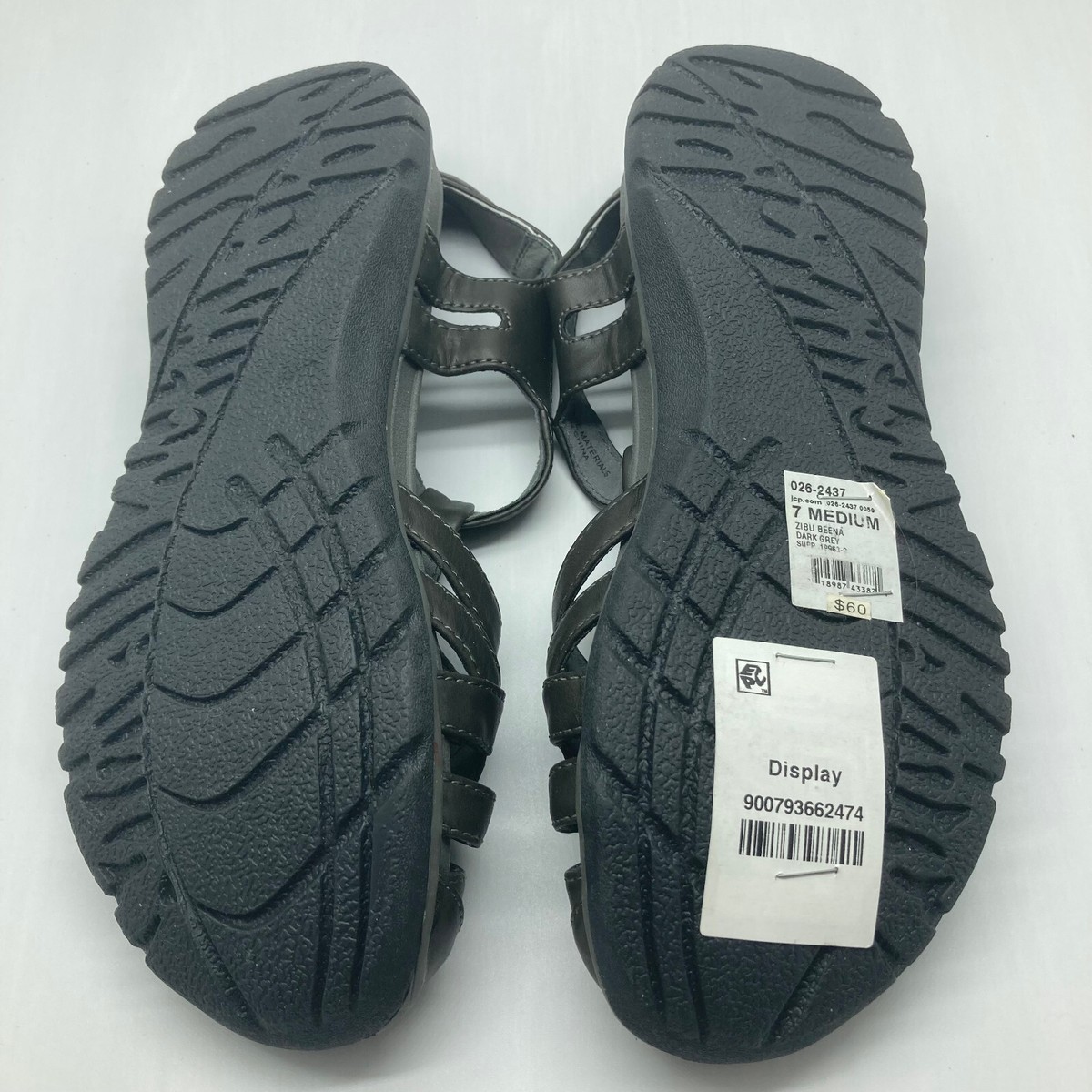 ZiBu Flat Beena Sandals Sz 7M Dark Grey Closed Toe Heel