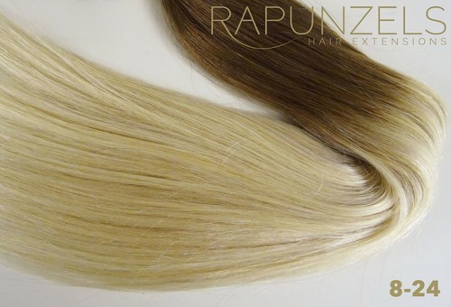 20" OMBRE wefted hair extensions straight silky human hair weave HALF/FULL HEAD - Picture 8 of 17