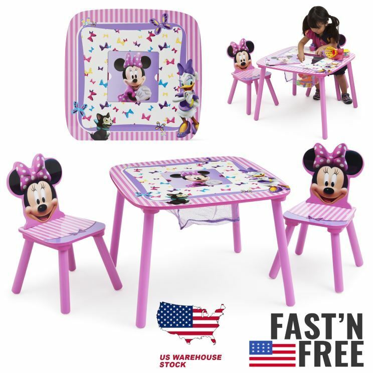 Delta Children Minnie Mouse Table And Chairs Set Wood Kids Furniture