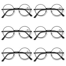6PK Metal Frame Reading Glasses Blue Light Blocking Spring Hing Readers for Men