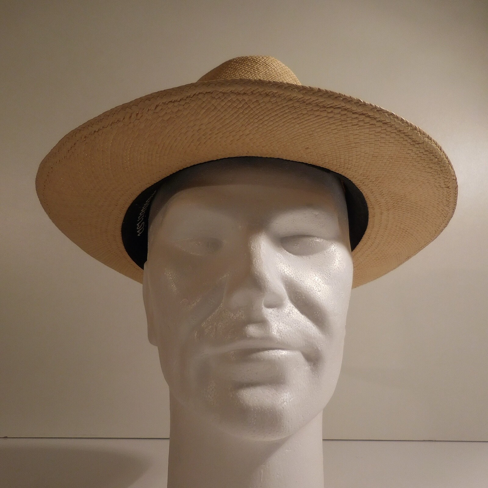 Montecristi Genuine Panama Hat Yellow Handmade For Women Men Art Deco N4671