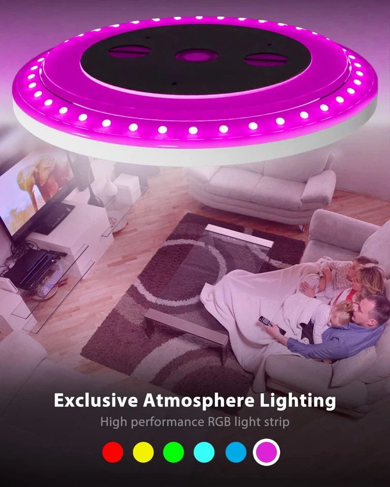 30W LED Deckenleuchte Deckenlampe Dimmbar mit Fernbedienung Wohnzimmer Lampe RGB - Bild 4 von 4