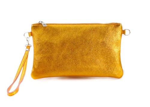 Metallic Real Leather Clutch Ladies Crossbody Bag Leather Shoulder Bag for Women - Picture 13 of 16