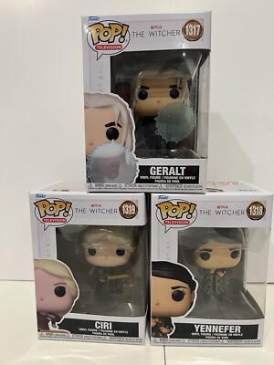 Lot 3 FUNKO POP! Netflix: Witcher S2 - Gerald #1317, Ciri #1319 & Yennefer #1318