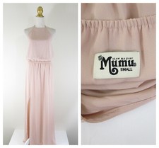 Show Me Your MuMu Heather Halter Chiffon Maxi Dress In Frosty Pink Blush Size S