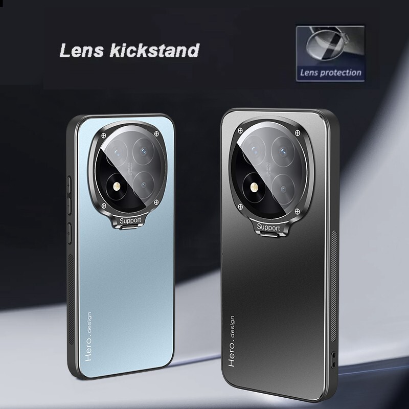 Metal Camera lens Stand shockproof Back case For Xiaomi Redmi Note 15 14  Pro