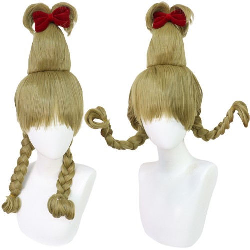 The Grinch Cindy Lou Who Costume Cosplay Kids Adults Santa Fancy Dress Book Week - Picture 13 of 27