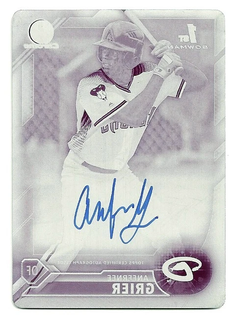 2016 Bowman Chrome ANFERNEE GRIER Prospect 1st Auto MAGENTA PRINTING PLATE #1/1