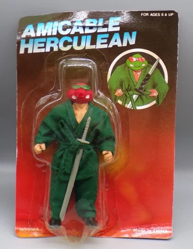 vintage 1990s AMICABLE HERCULEAN bootleg TMNT Action Figure SEALED toy TURTLE ko