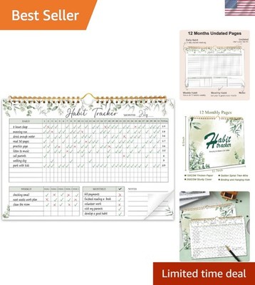 Habit Tracker Calendar-12  Undated Daily Weekly Goal and Habit Tracker Jou