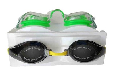 Two Pair Nike Swim Goggles Silicone Gasket Adjustable PVC Free Adult