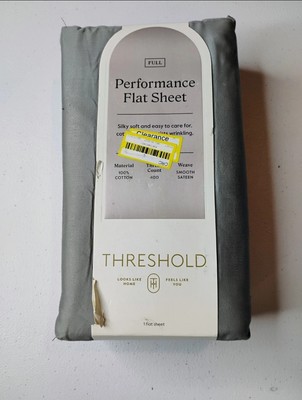 Full 400 Thread Count Performance Flat Sheet Classic Gray - Threshold: Cotton