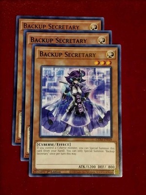 Yu-Gi-Oh! (x3) Backup Secretary - GEIM-EN049 - Rare - 1st Edition Unplayed Mint+