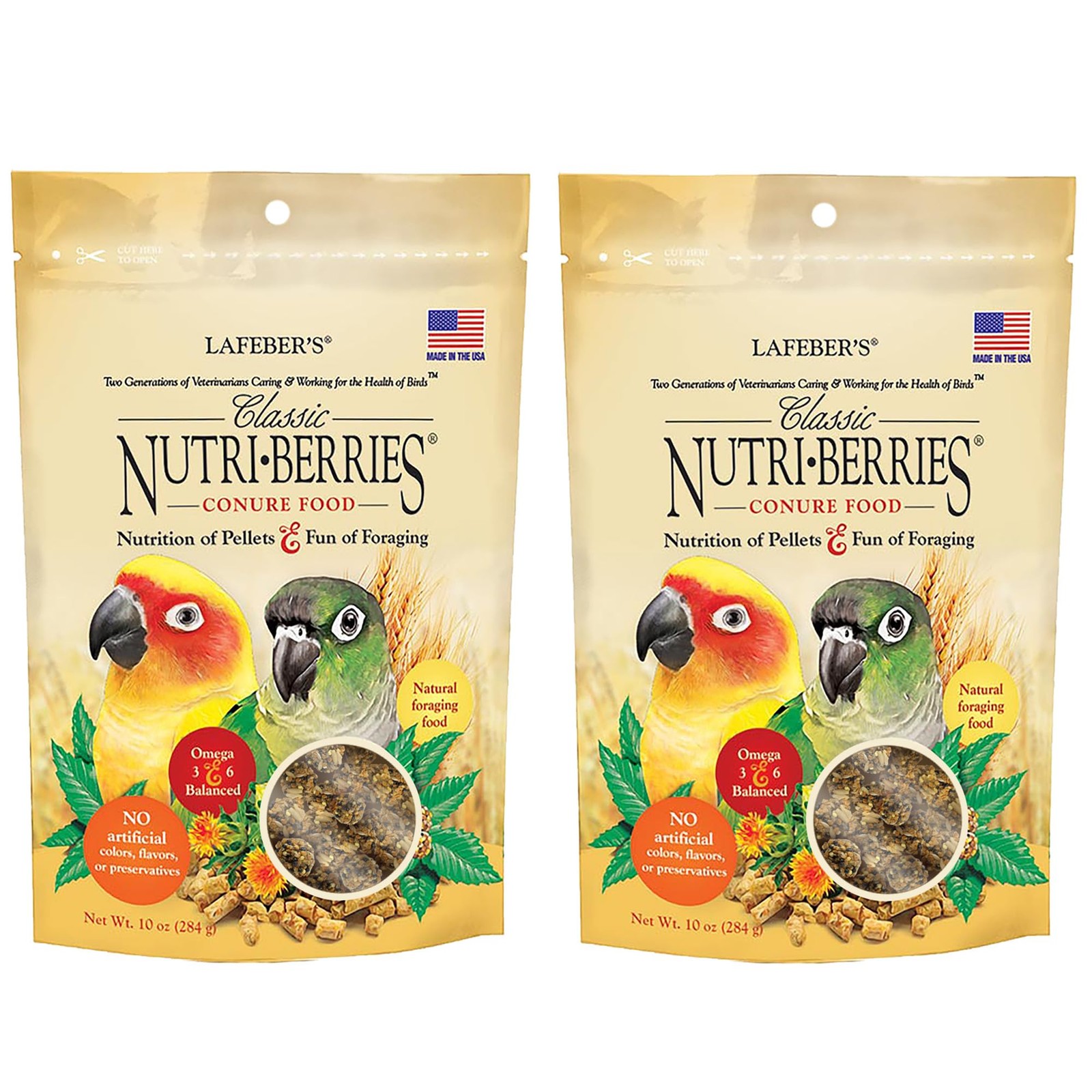 Classic Nutri-Berries Conure Food, Made with Non-GMO and Human-Grade Ingredie...