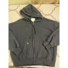 American Eagle Outfitters full-zip hoodie grey embroidered flower, size XS/S