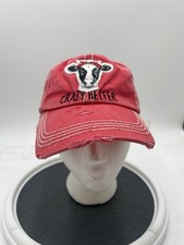 KBETHOS Vintage Crazy Heifer Cow Hat Womens Red Distressed Adjustable Cap