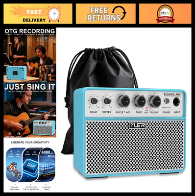 10W Acoustic Guitar Amplifier with Bluetooth, Delay/Reverb Effects, Portable Tra