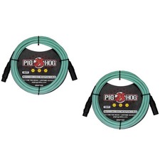 1 Pair Pig HOG PHMH15DB Hex Series 15Feet Mic Cables XLR Seafoam Green 10Feet
