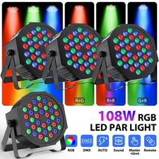 4PCS 108W DJ Disco Party Stage Light 36 LED RGB DMX Beam KTV Show PAR Lighting